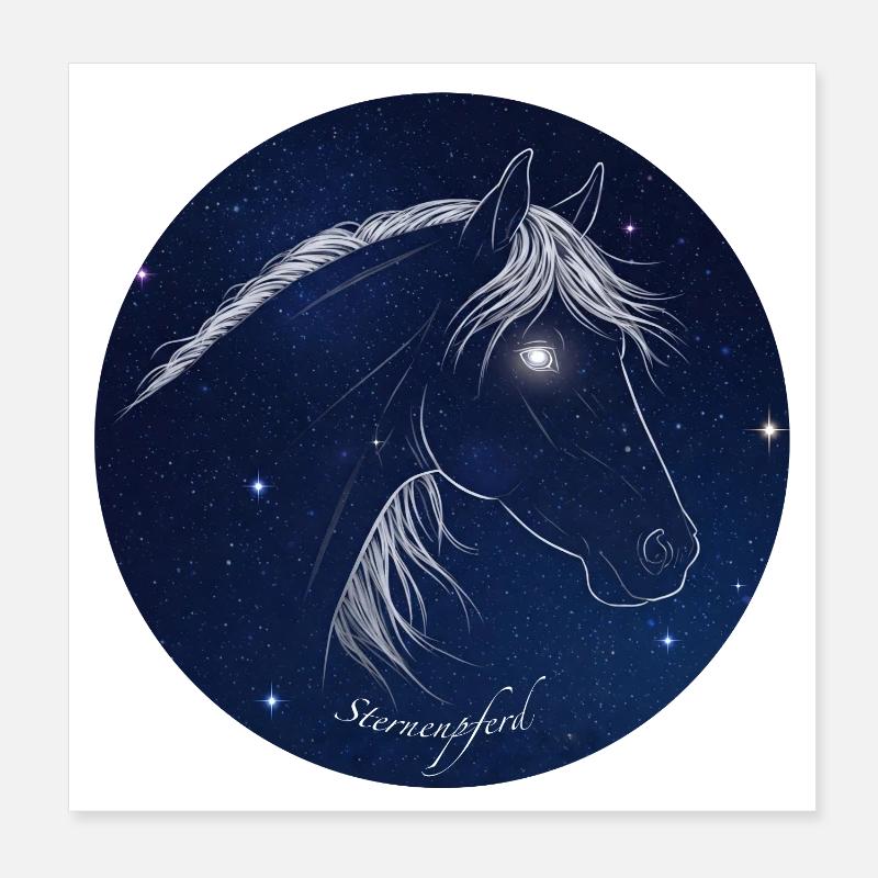 Cheval Étoile Poster 20 x 20 cm