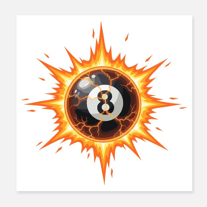 Explosion de Boule de Feu 8-Boules Poster 20 x 20 cm