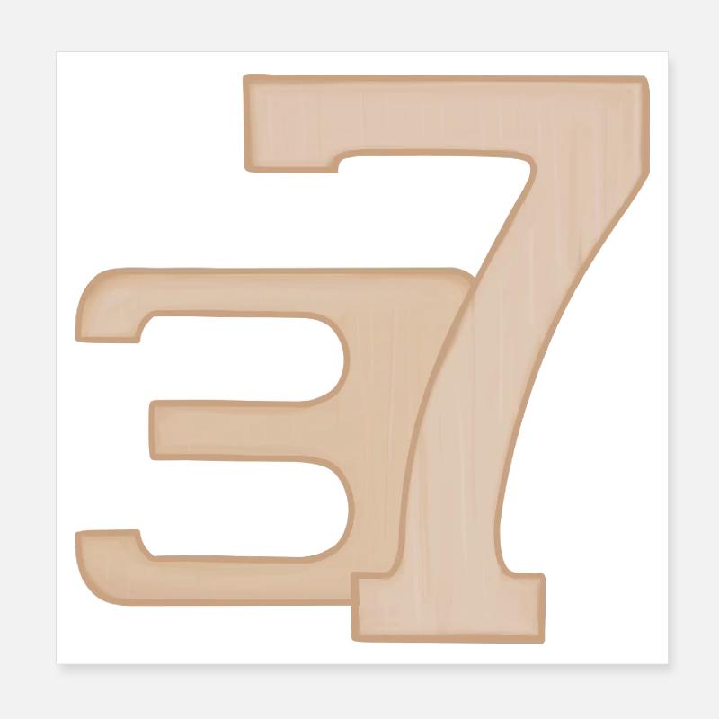 37 illustrations numériques en pêche Poster 20 x 20 cm