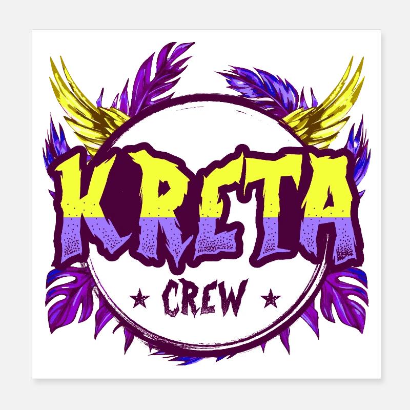 Crete Crew Coloré Poster 20 x 20 cm