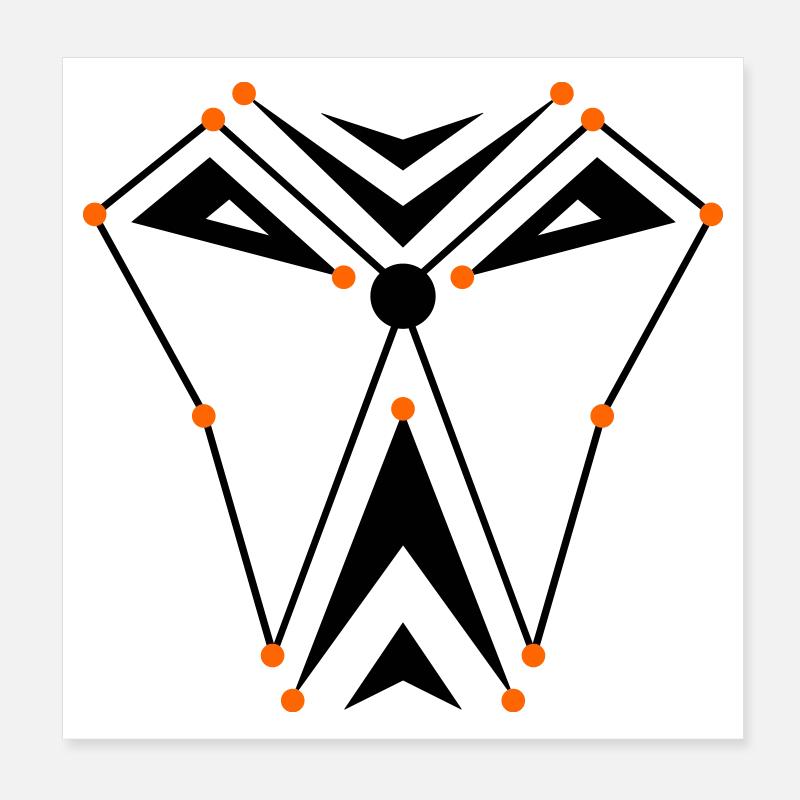 Crâne Alien Poster 20 x 20 cm