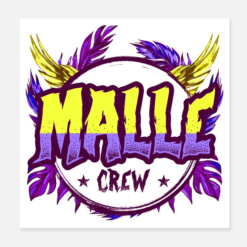 Équipe Malle Colorée Poster 20 x 20 cm