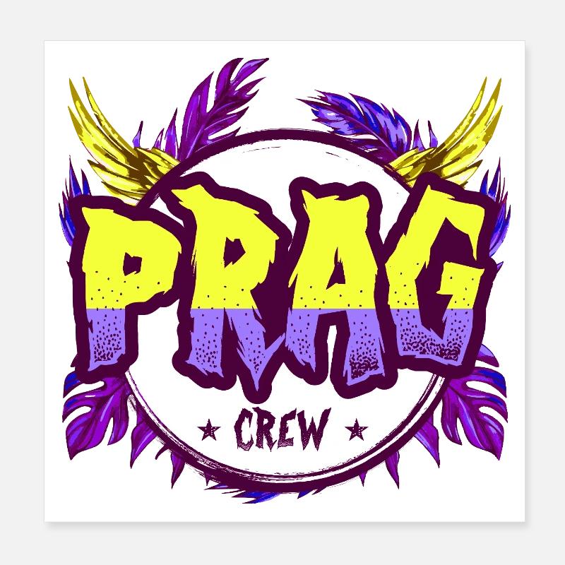 Prag Crew Bunt Poster 20x20 cm