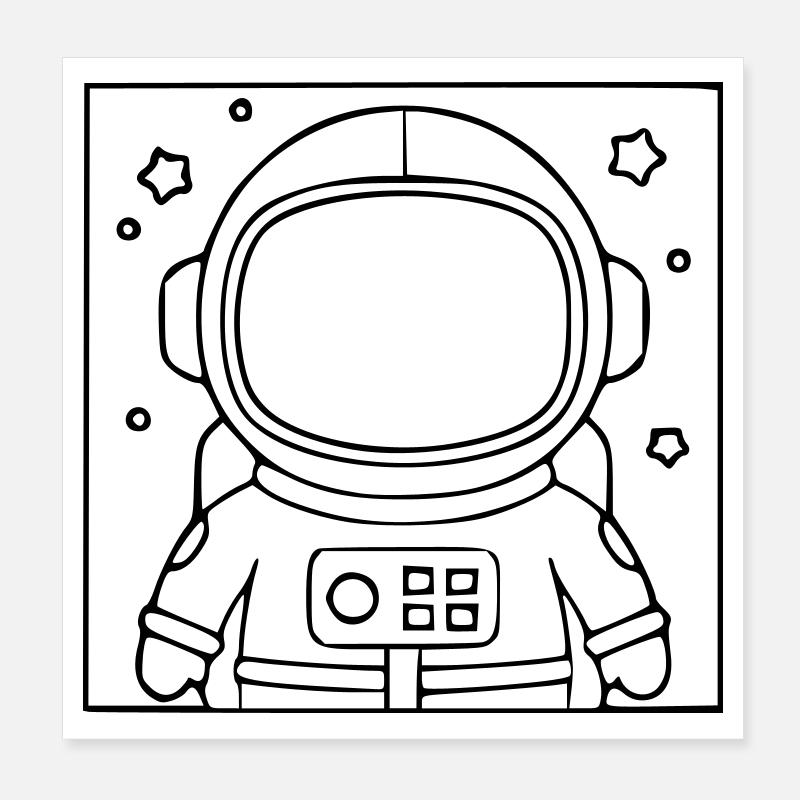 Silhouette de l’étoile de la combinaison d’astronaute Poster 20 x 20 cm