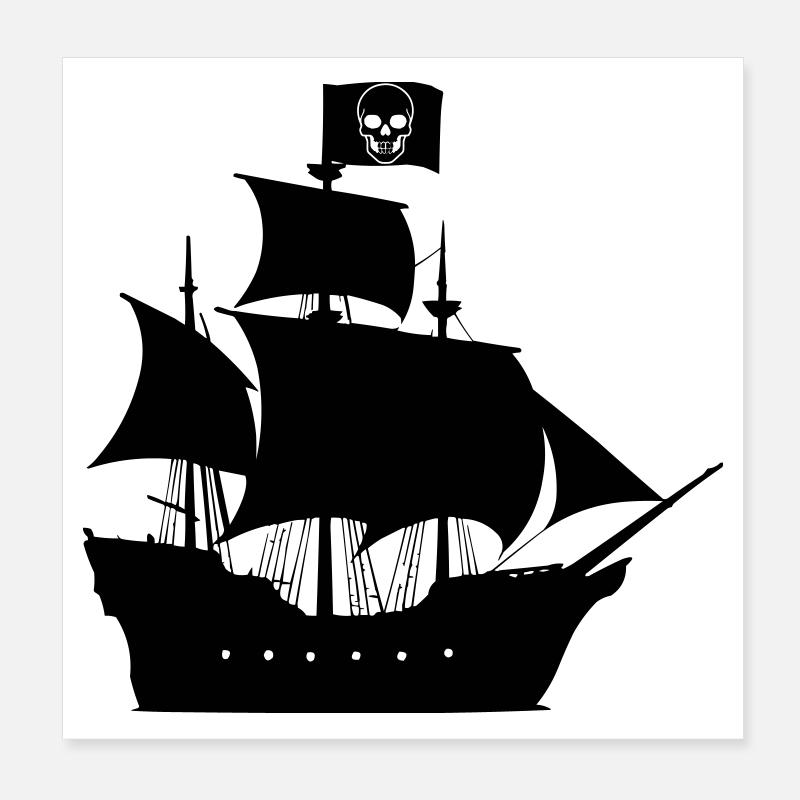 Piratenschiff Poster 20x20 cm