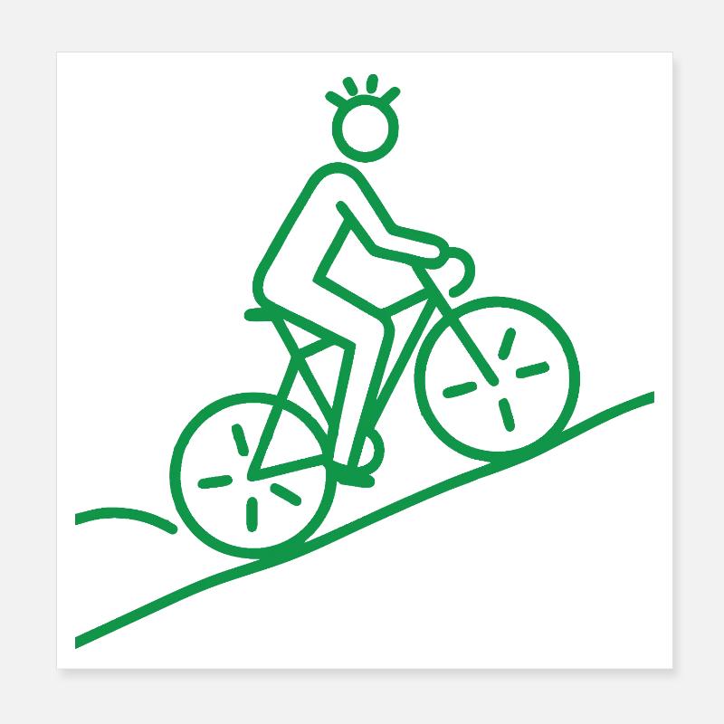 Motif minimaliste du vélo - Poster 20 x 20 cm - blanc