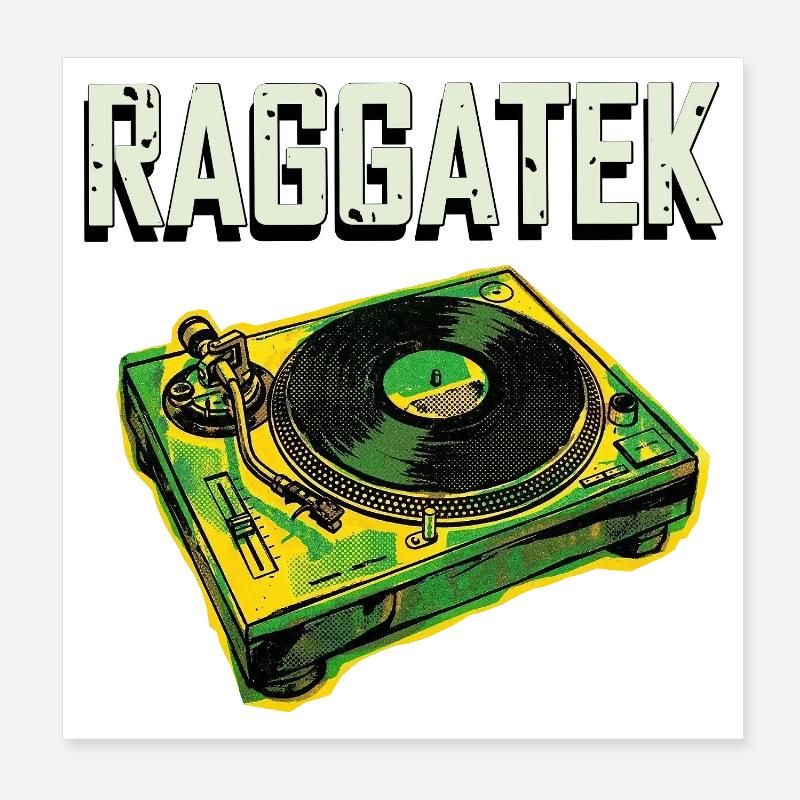 Raggatek Turntable Jamaica Poster 8" x 8" (20x20 cm)