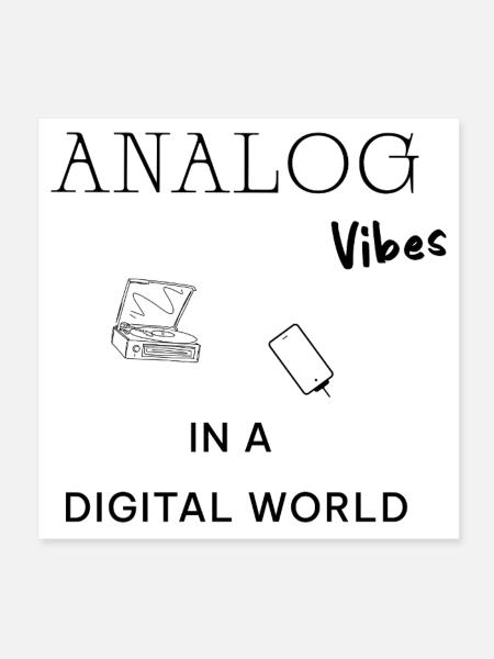 Analog Vibes Digital World – Turntable Retro - Poster 8" x 8" (20x20 cm) - white - Front