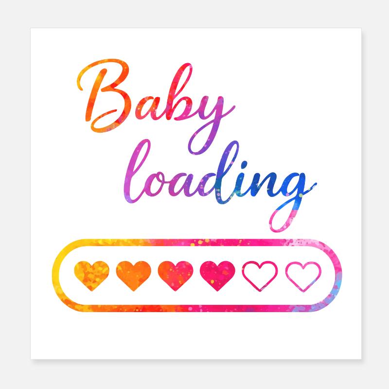 Baby loading herz Poster 20x20 cm