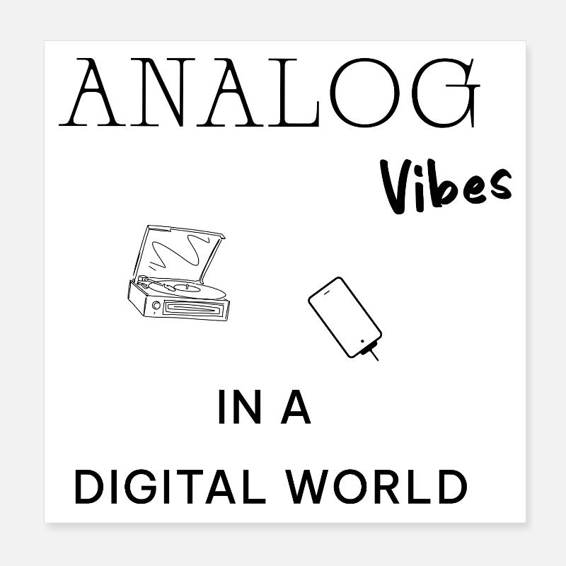 Analog Vibes Backprint – Esthétique vinyle rétro Poster 20 x 20 cm