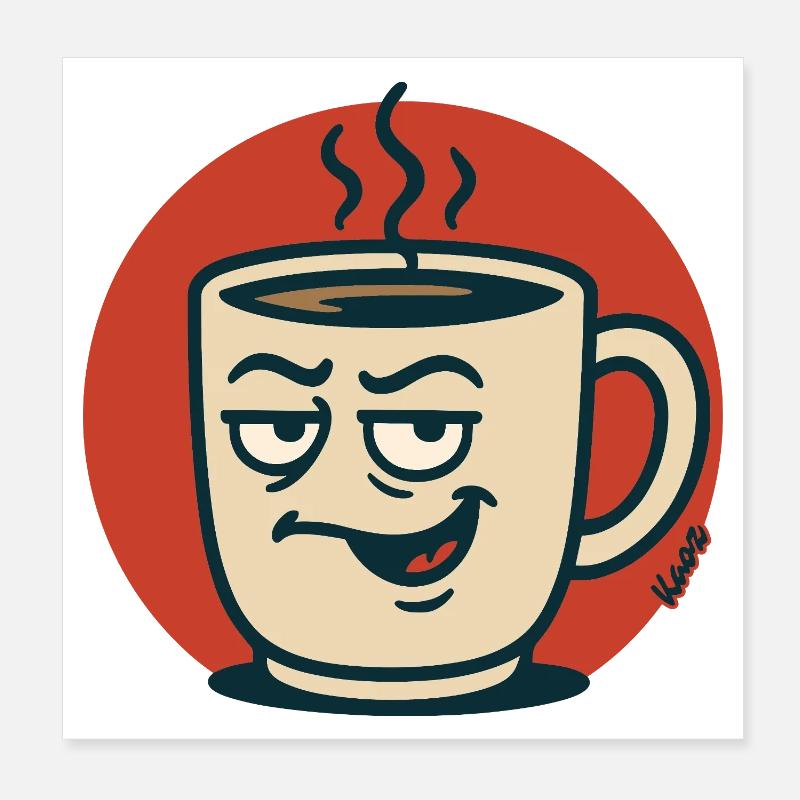Tasse de café sournoise Poster 20 x 20 cm