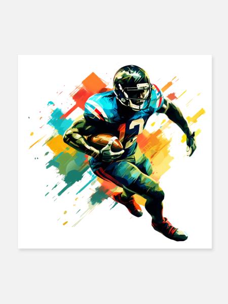 American-Football-Spieler-Illustrationen im Trend - Poster 20x20 cm - Weiß - Vorne