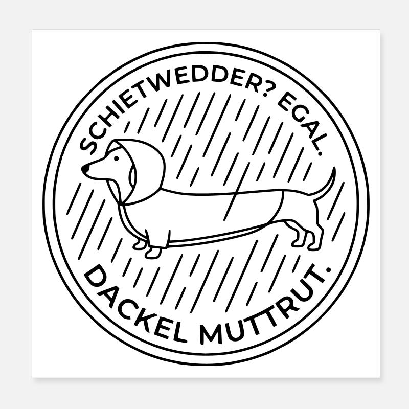 teckel mutt rut schietwetter Poster 20 x 20 cm