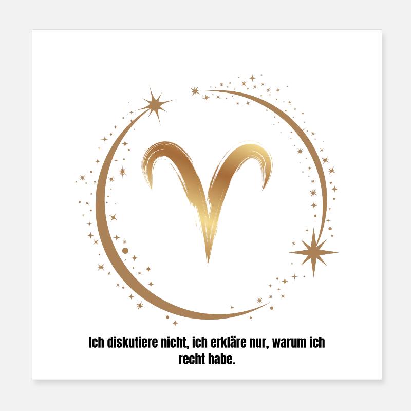 Goldenes Widder Sternbild  Poster 20x20 cm