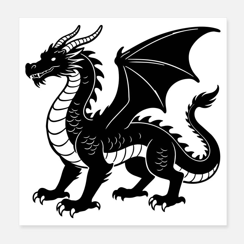Drache Poster 20x20 cm