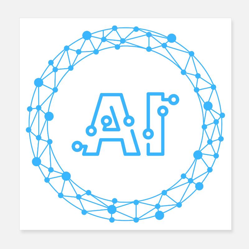 Futuristisches KI-Datennetzwerk-Symbol Poster 20x20 cm