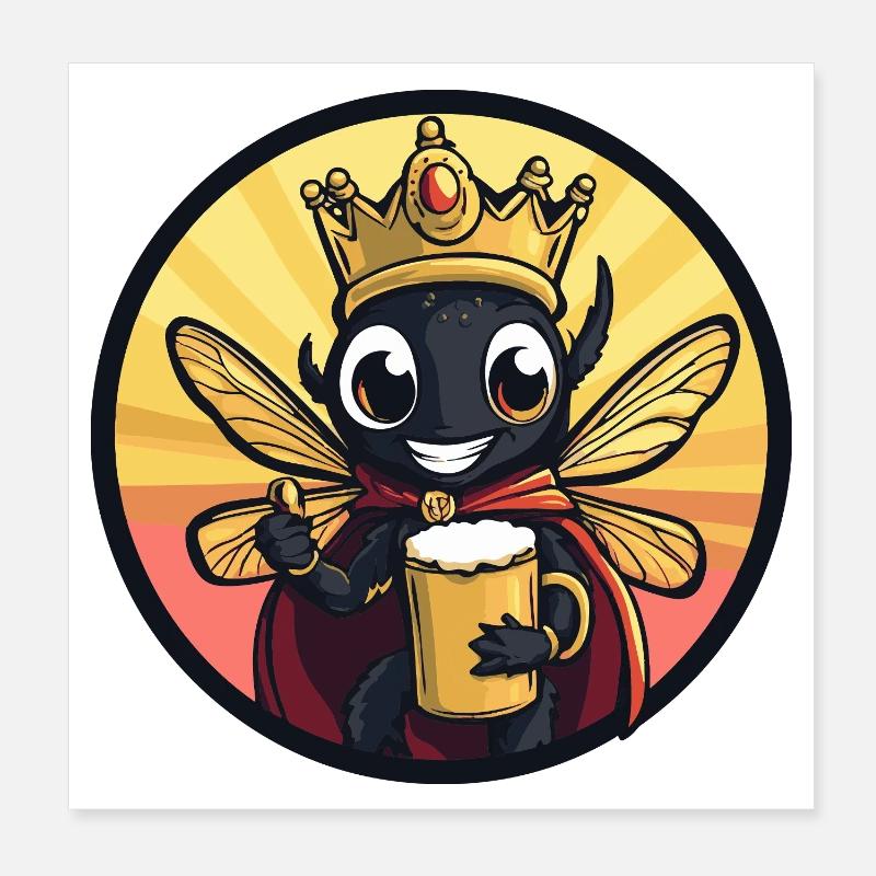 Libelle Bier Lustig Poster 20x20 cm