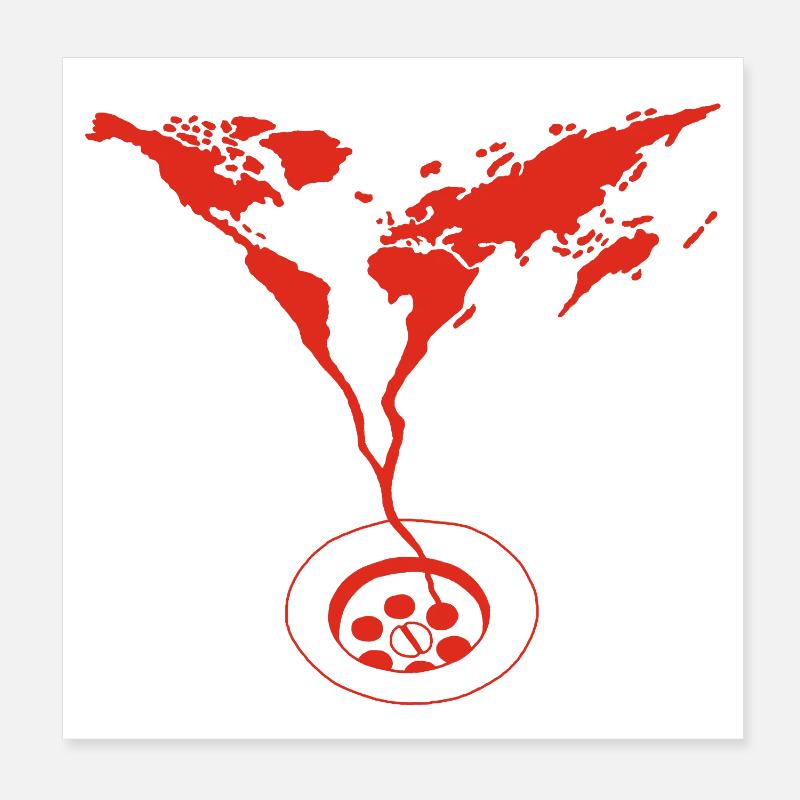 Das Ende der Welt (rot) Poster 20x20 cm