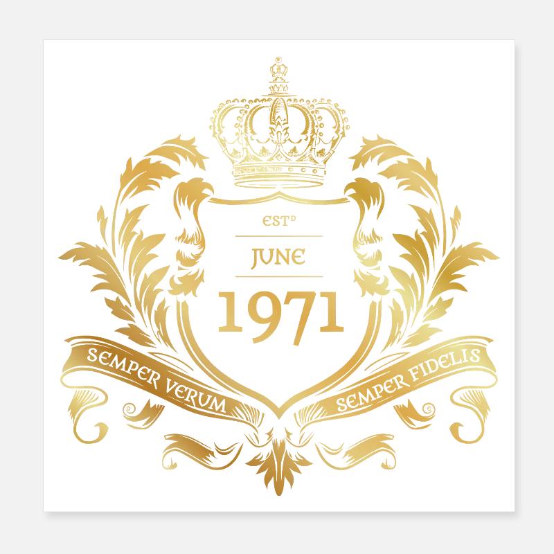 55. Geburtstag Semper Verum - Established 06/1971 Poster 20x20 cm