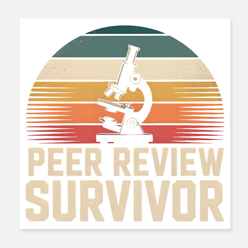 Peer Review Survived | Science Nerd Poster 8" x 8" (20x20 cm)