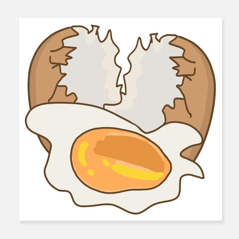 Miroir avec coquille d’œuf Poster 20 x 20 cm