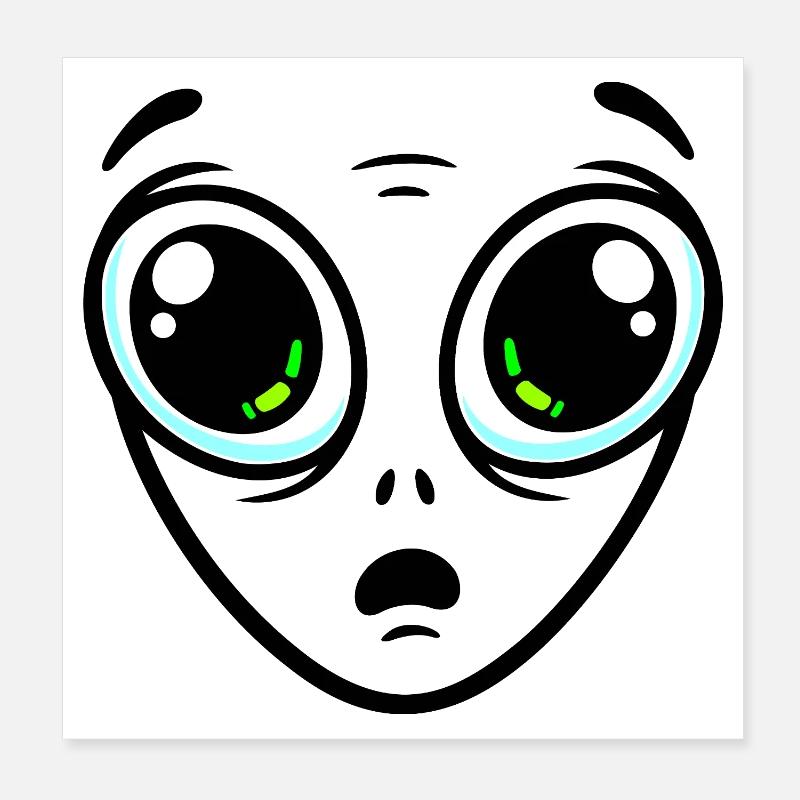Extraterrestre aux grands yeux Poster 20 x 20 cm