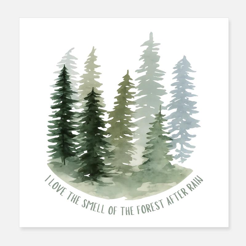 L’odeur de la forêt après la pluie Poster 20 x 20 cm