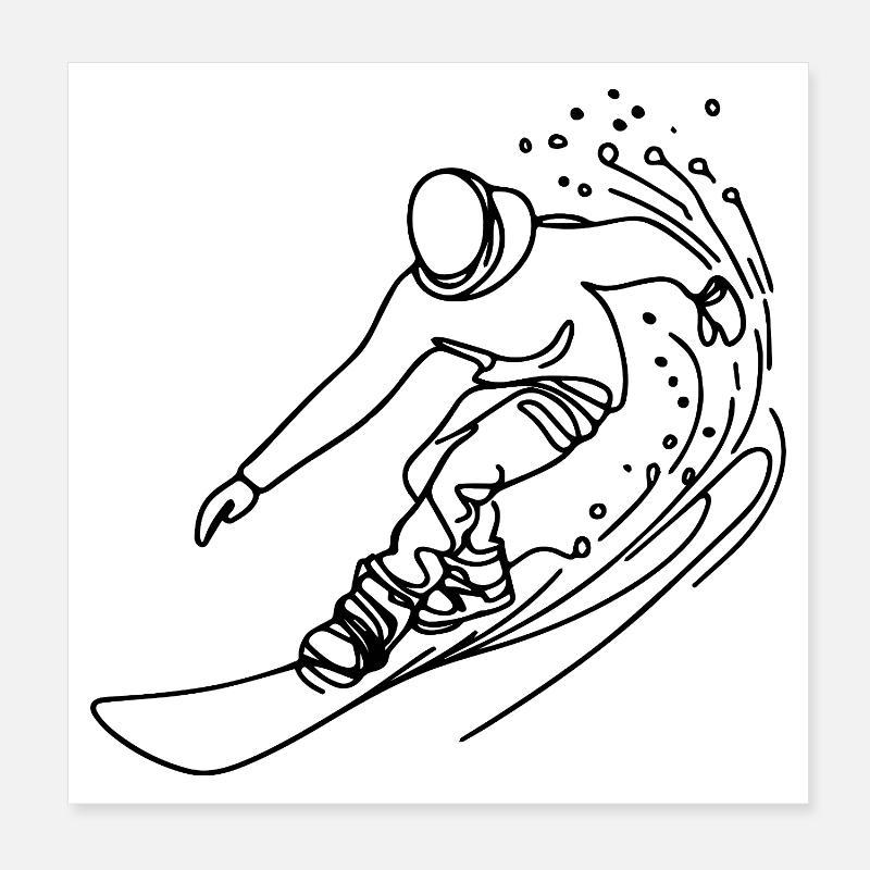 Amateurs de snowboard Poster 20 x 20 cm