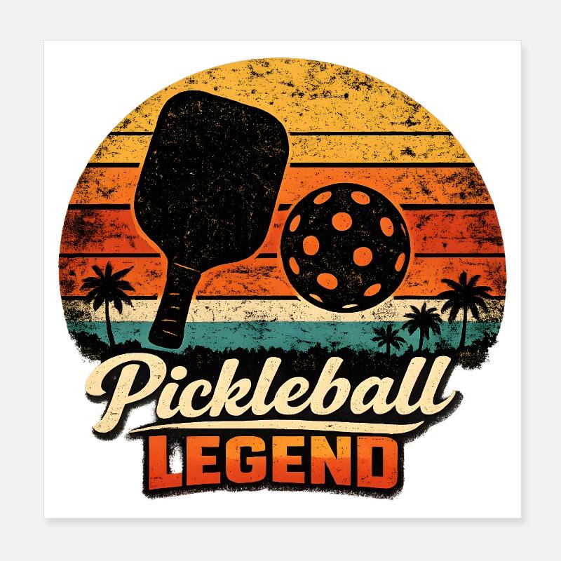 Pickleball Legende Retro Sunset Poster 20x20 cm