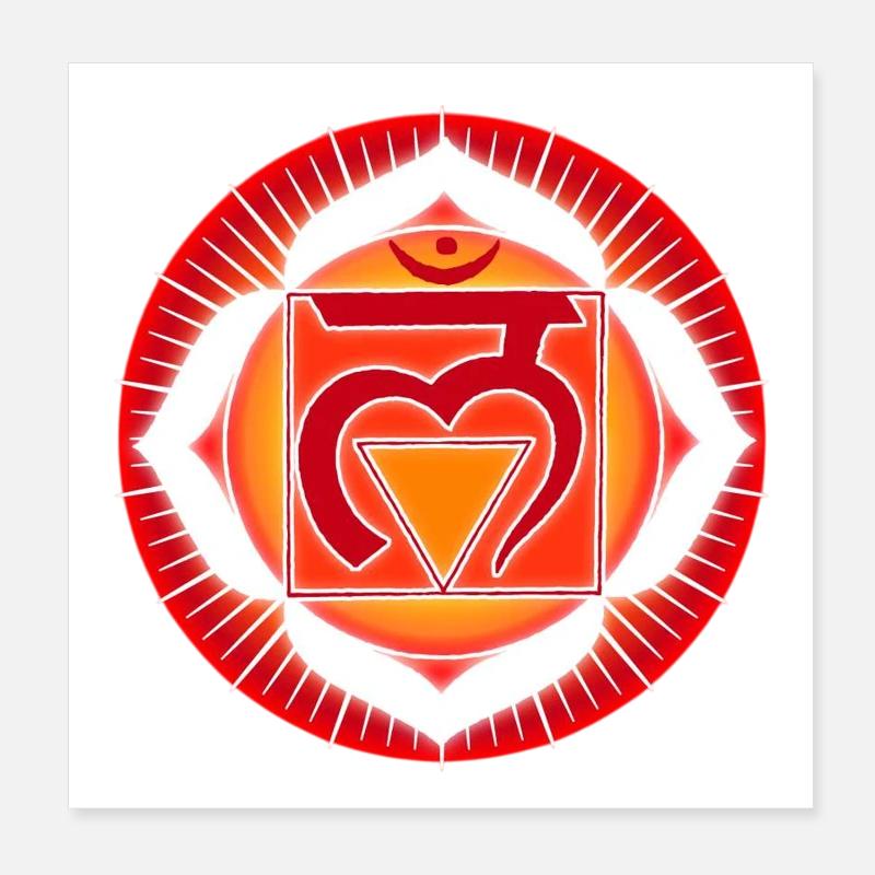 Muladhara Root Chakra Poster 8" x 8" (20x20 cm)