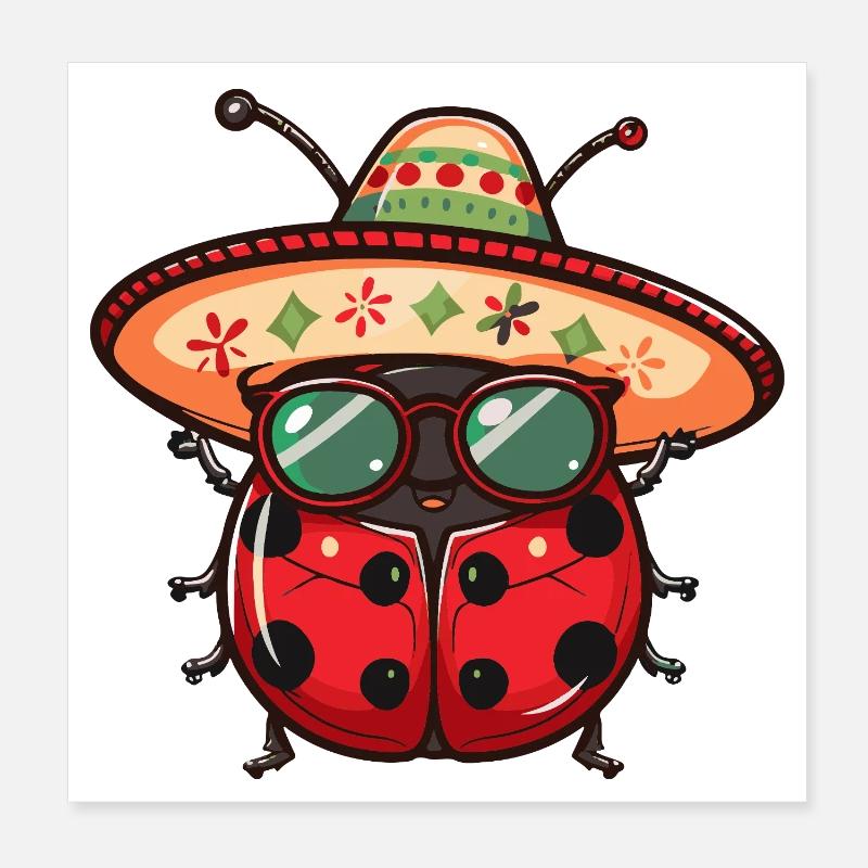 Sombrero Coccinelle Poster 20 x 20 cm