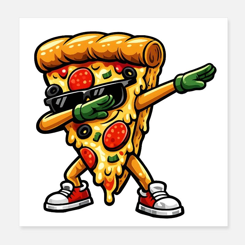 Dabbing Pizza Poster 20x20 cm