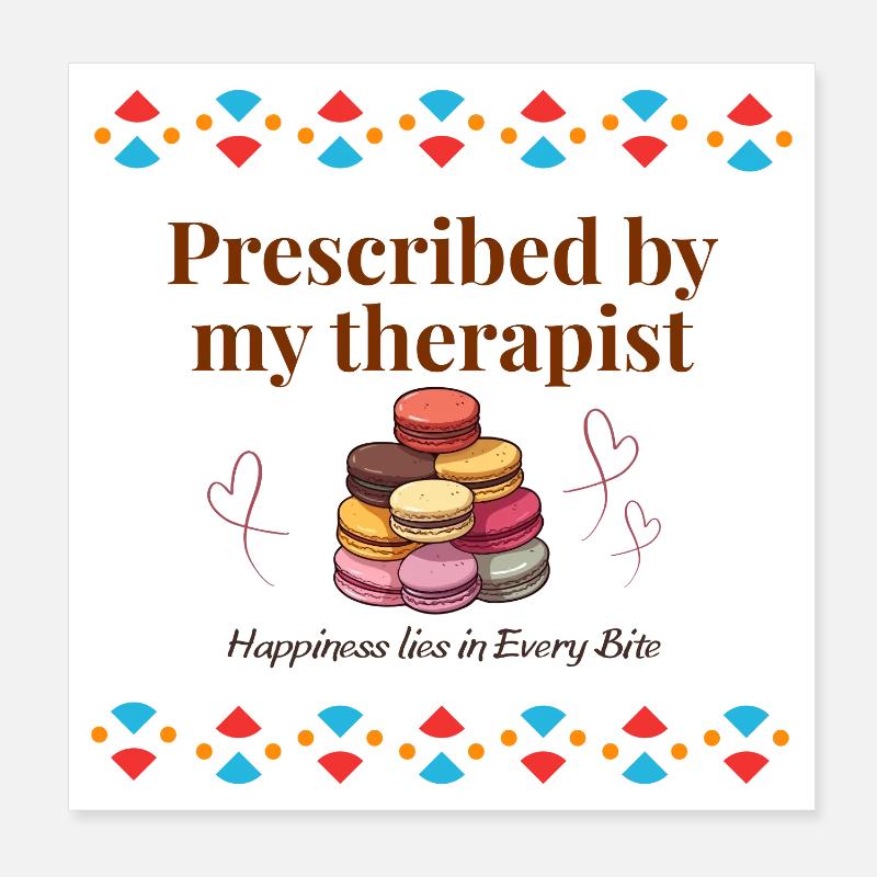 Therapeut genehmigtes Macaron-Zitat Poster 20x20 cm