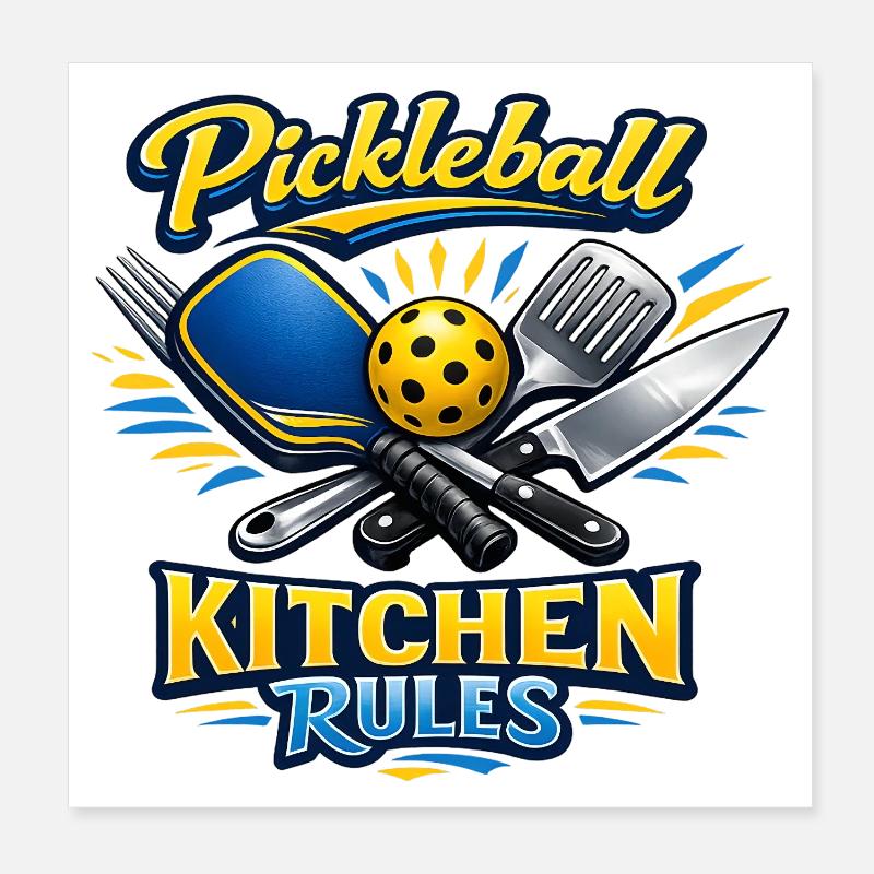 Règles de la cuisine du pickleball Poster 20 x 20 cm