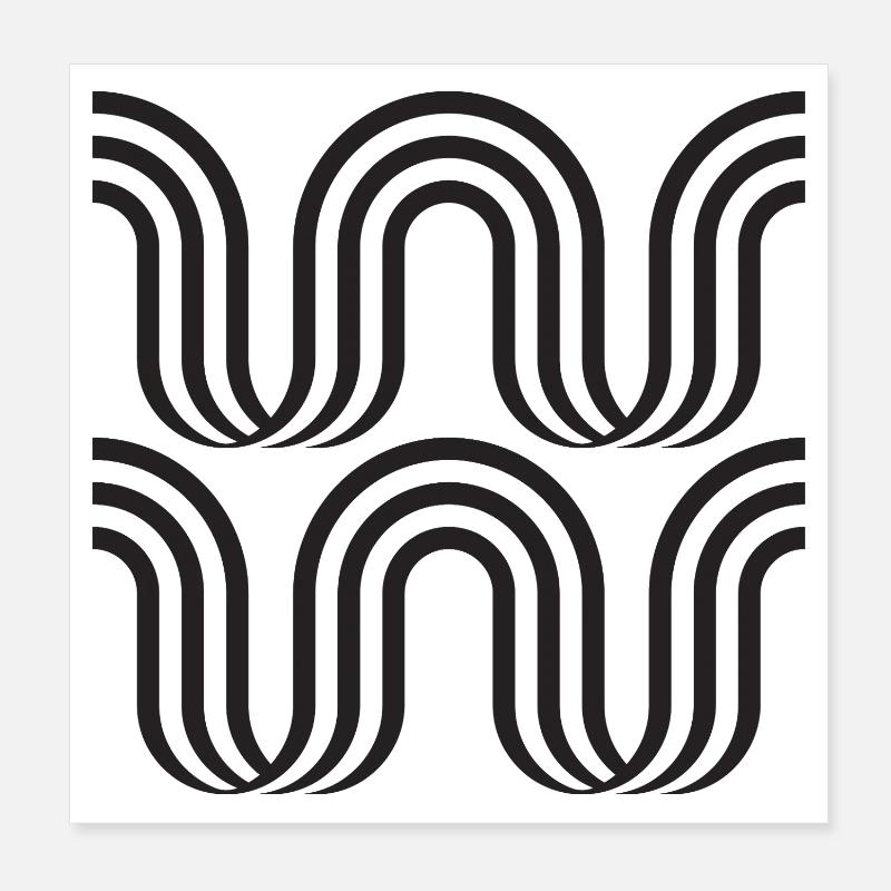 Motif monochrome en arche ondulée Poster 20 x 20 cm