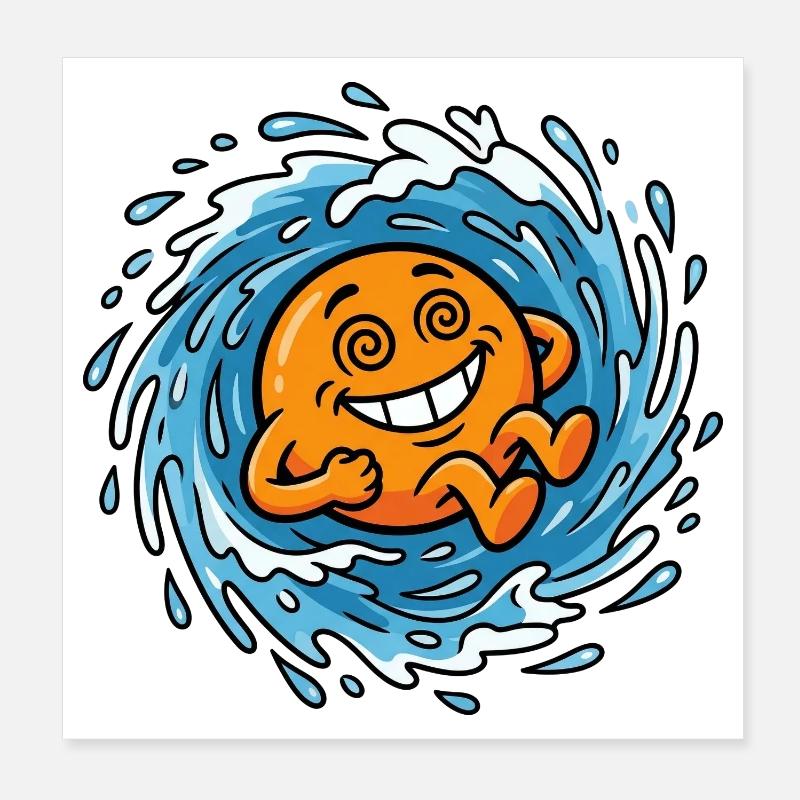 Spritzende Orange Sommer Vibes Pool Urlaub Damen Poster 20x20 cm