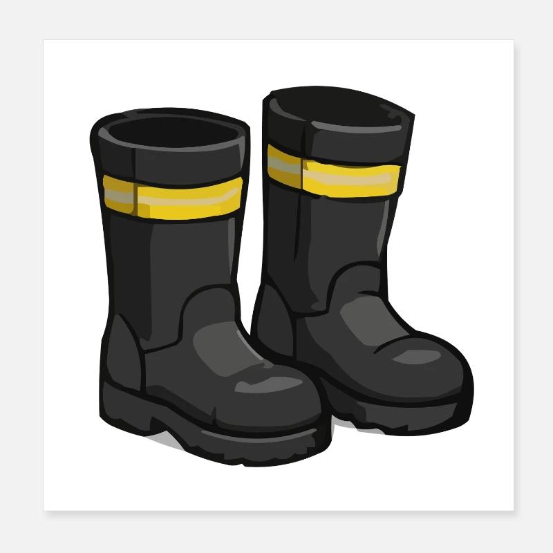 Bottes en caoutchouc Ruban jaune Poster 20 x 20 cm