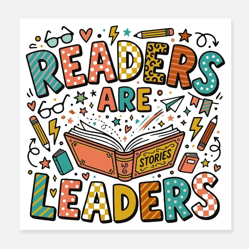Lecture & Éducation – Les Lecteurs sont des Leader Poster 20 x 20 cm