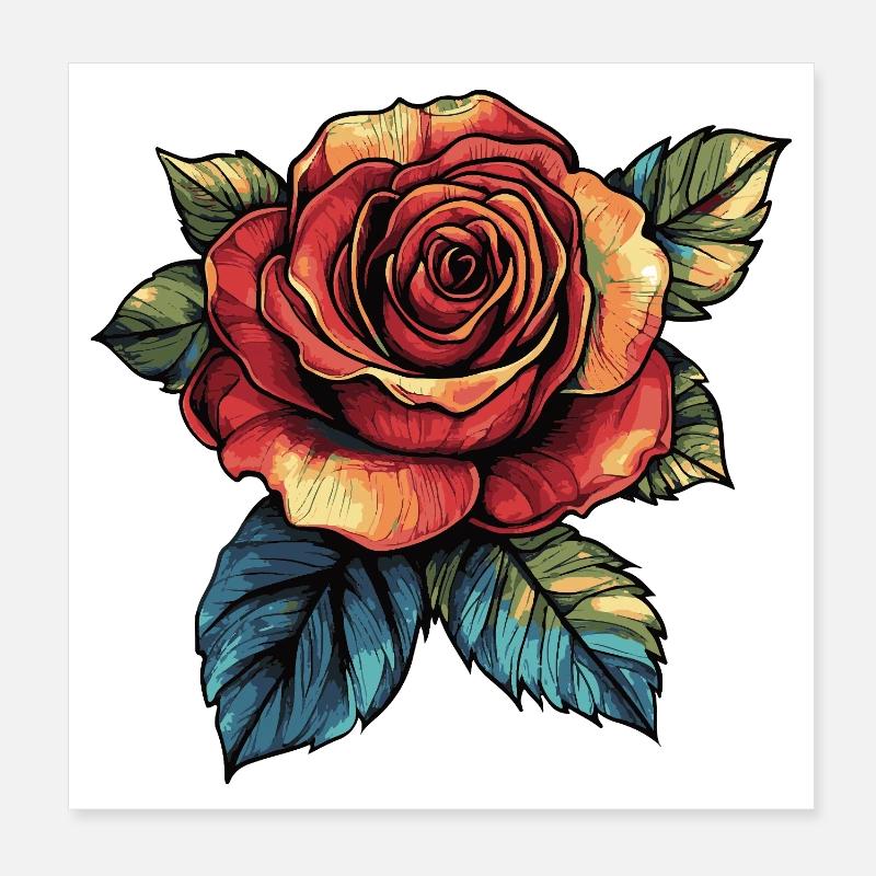 Rose Blume Poster 20x20 cm