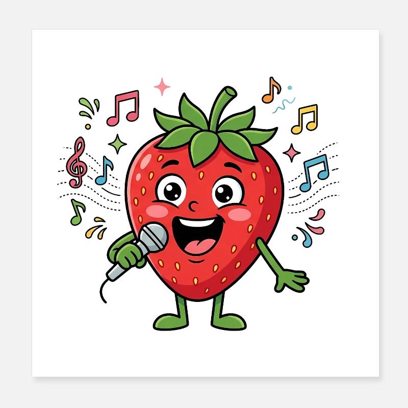 Berry Star – Sing it loud! - Poster 20x20 cm - Weiß
