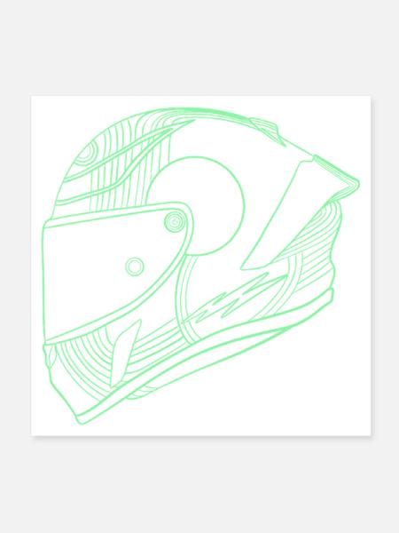 Helm - Poster 20x20 cm - Weiß - Vorne