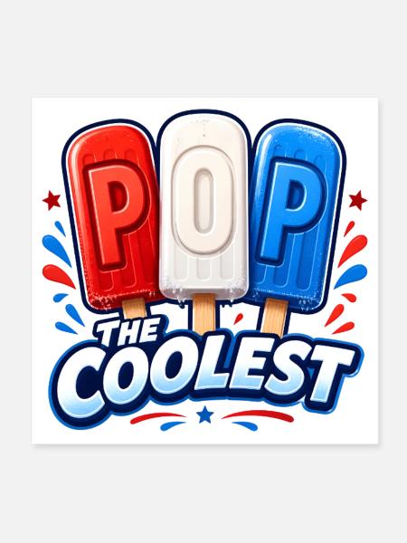 Funny grandpa, the coolest dad - Poster 8" x 8" (20x20 cm) - white - Front