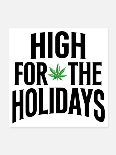 High für die Feiertage - Poster 20x20 cm - Weiß - Vorne