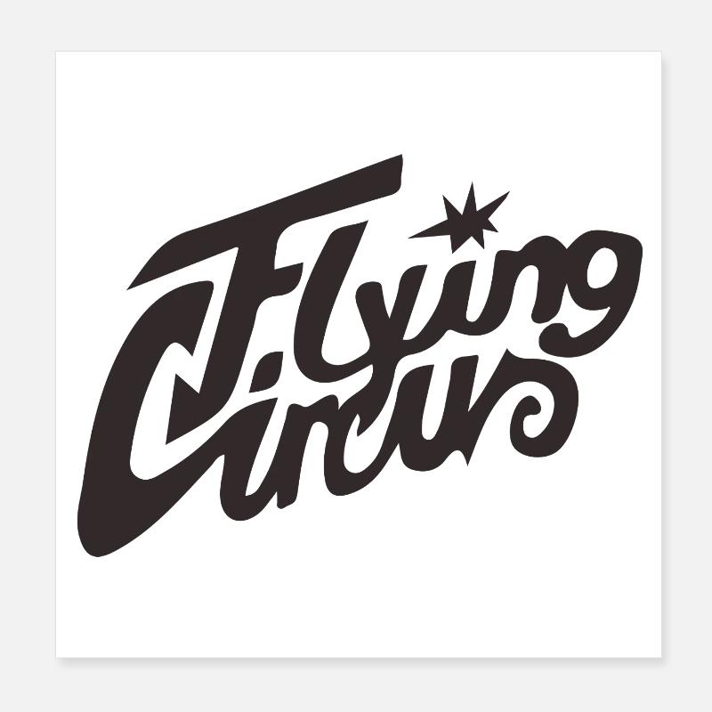 "Flying Circus" Vintage Script Poster 8" x 8" (20x20 cm)