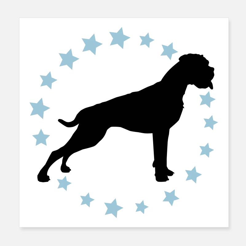 Boxer Sternenkreis 2 farb Poster 20x20 cm