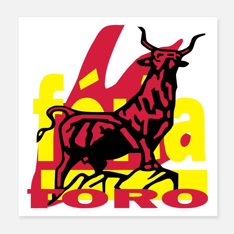 Taureau de Provence avec logo coloré Poster 20 x 20 cm