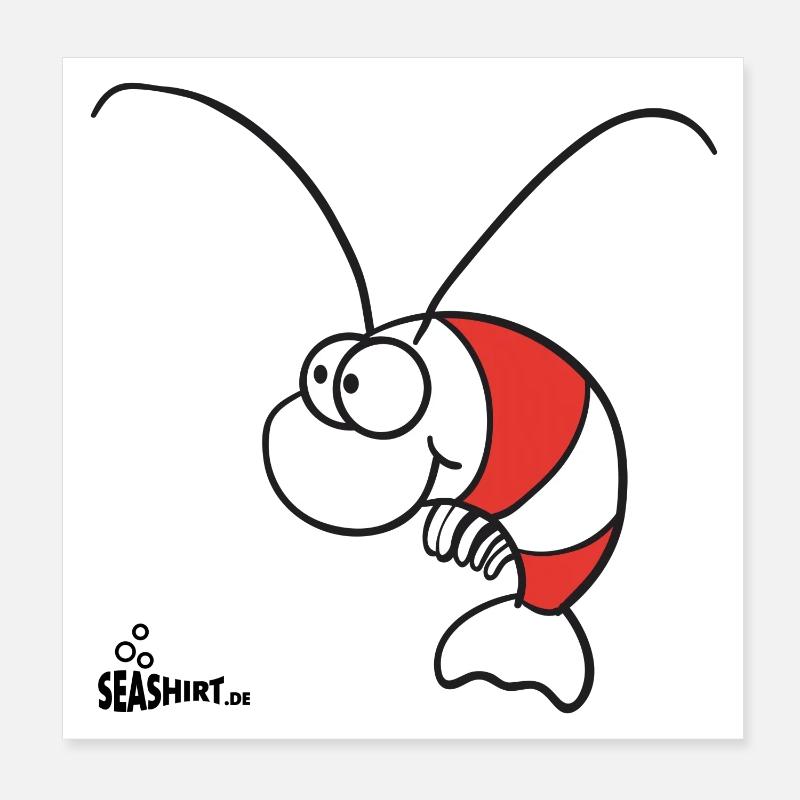 Garnele Poster 20x20 cm