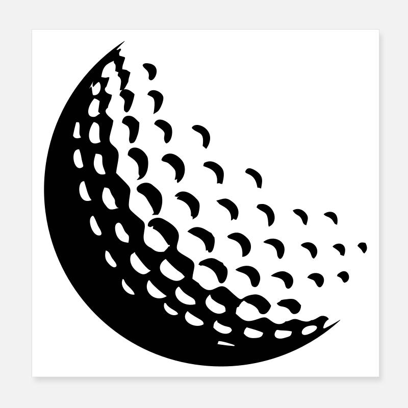 Balle de golf en mouvement Poster 20 x 20 cm