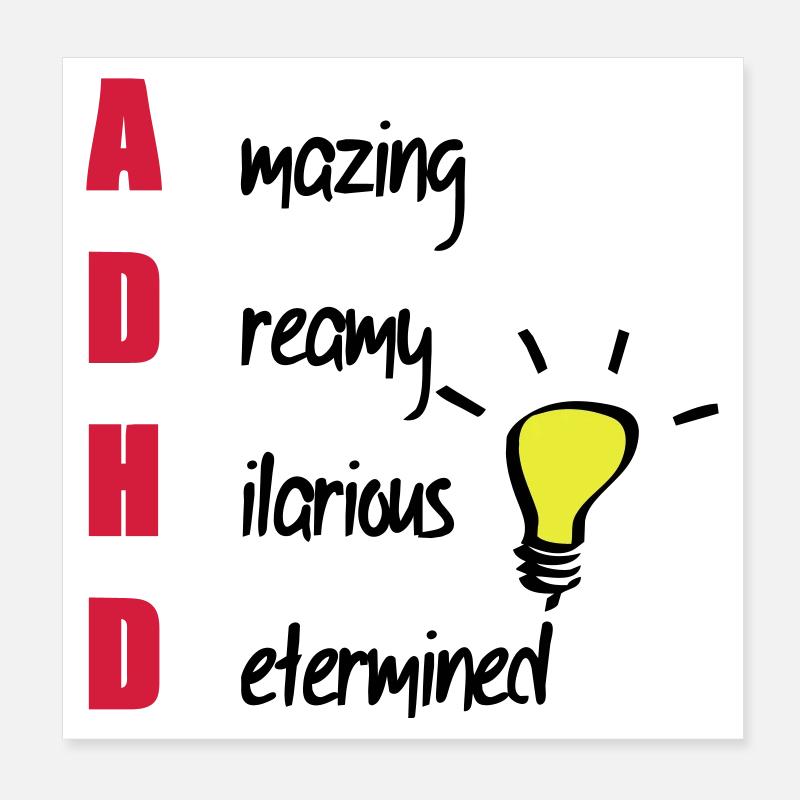 ADHD / ADHS Support Geschenk Poster 20x20 cm