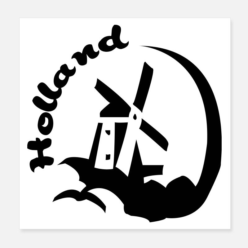 Holland-Windmühle Poster 20x20 cm